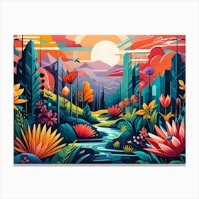 Colorful Landscape Painting Canvas Print