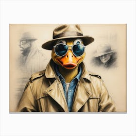 Detective Duck 3 Canvas Print