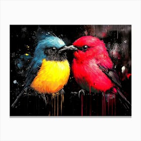 Two Birds Kissing Canvas Print