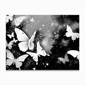 Black And White Butterflies 24 Canvas Print