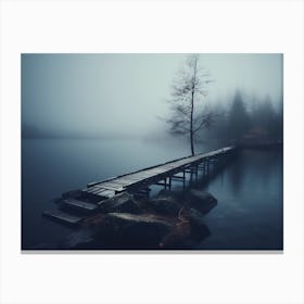 Pier In The Fog 4 Canvas Print