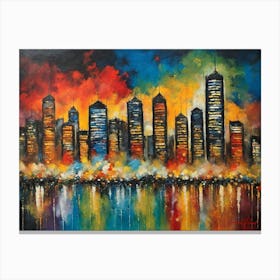 Nighttime Scene Of Tokyo City Canvas Print