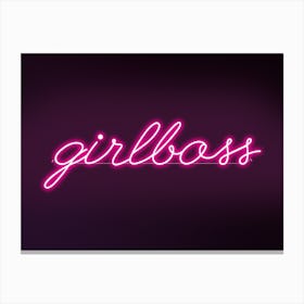 Girlboss Neon Canvas Print
