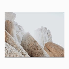 Neutral Beach Boulders Canvas Print