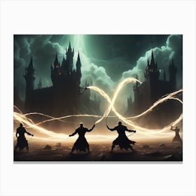 Battle of the elements of Light and Dark Canvas Print