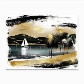 Sailboat On The Lake 9 Canvas Print