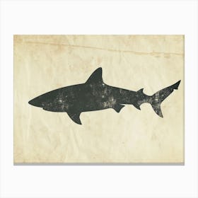 Nurse Shark Grey Silhouette 3 Canvas Print