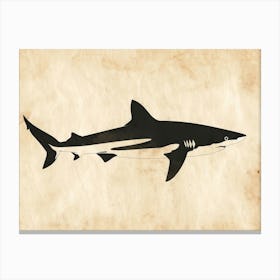 Blacktip Reef Shark Silhouette 1 Canvas Print