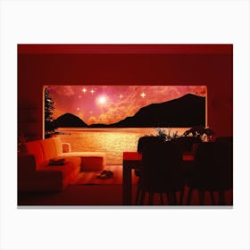 Fantasy Living Room Astronomy Scenery Canvas Print