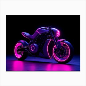 Neon Motorcycle 6 Lienzo