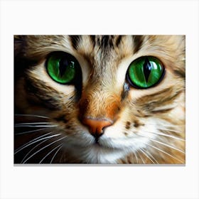 Green Eyes Cat Canvas Print