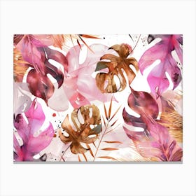 Watercolor Tropical Leaves 11 Canvas Print