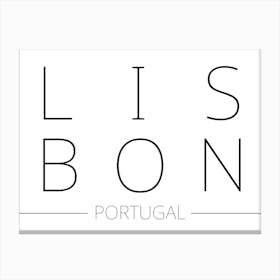 Lisbon Portugal Typography City Country Word Canvas Print