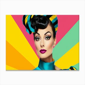 Woman In A Colorful Outfit Canvas Print