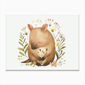 Little Floral Wombat 1 Canvas Print