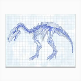 Amargasaurus Skeleton Hand Drawn Blueprint 2 Canvas Print