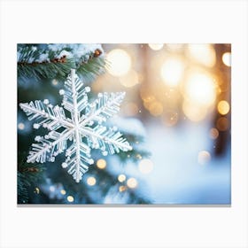 Abstract Decoration Of A Snowflake Structure Dominated By A Sparkling Excessively Blinding Whitenes (5) Canvas Print