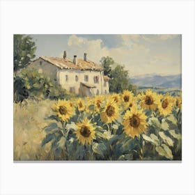 Sunflowers In The Field Canvas Print