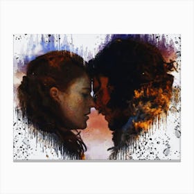 Ygritte And Jon Snow Game Of Thrones Potrait Love Canvas Print