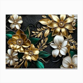 Gold Flowers 28 Canvas Print