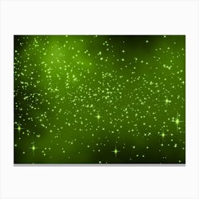 Dark Greeny Shining Star Background Canvas Print