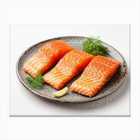 Salmon On A Plate Canvas Print