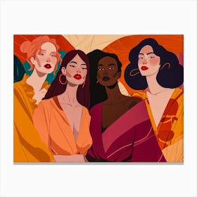 Portrait Of A Group Of Women Canvas Print