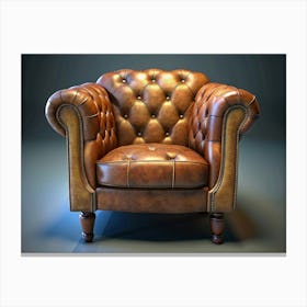 Brown Leather Armchair Canvas Print