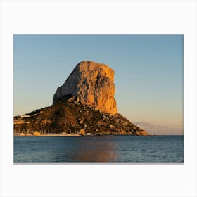 Peñón de Ifach and Calpe marina at sunset Canvas Print