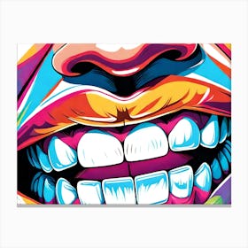 Big Color Popping Mouth 2 Canvas Print