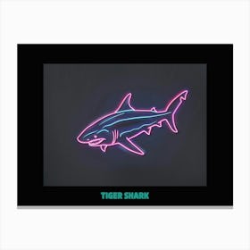 Pink Tiger Neon Shark 2 Poster Canvas Print