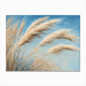 Abstract Pampas Grass Blowing 6 Canvas Print