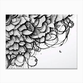 Flower Drawing Canvas Print