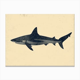 Blacktip Reef Shark Silhouette 6 Canvas Print
