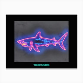 Pink Tiger Neon Shark 1 Poster Canvas Print