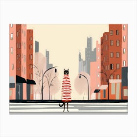 Cat In The City 2 Canvas Print