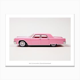Toy Car 64 Lincoln Continental Pink Poster Canvas Print