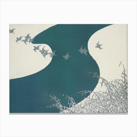Birds From Momoyogusa –Flowers Of A Hundred Generations, Kamisaka Sekka (12) Canvas Print