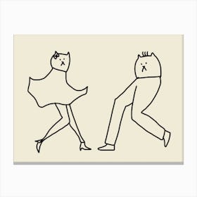 Dancing Cats 2 Canvas Print