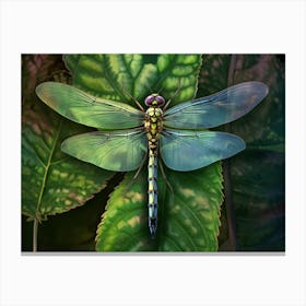 Dragonfly Common Green Darner Bright Colours 2 Canvas Print
