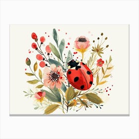 Little Floral Ladybug Canvas Print