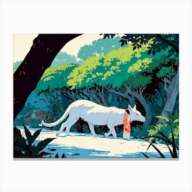 White Wolf In The Woods Canvas Print