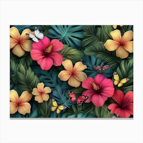 Seamless Tropical Pattern Canvas Print