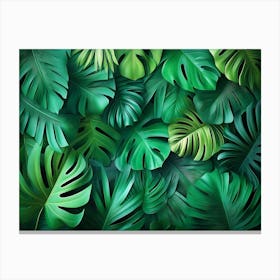 Vibrant Green Background with A 3d Of Dense Forest Canvas Print