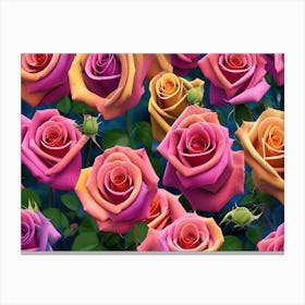 Roses Wallpaper 1 Canvas Print