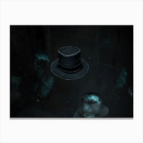 Top Hat Black on Black Canvas Print