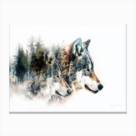 Wolf Outline - Wolf Aesthetic Canvas Print