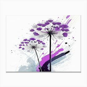 Purple Dandelions 2 Canvas Print