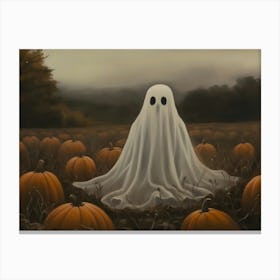 Ghost In The Pumpkin Patch Canvas Print