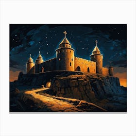 Castle At Night 5 Canvas Print